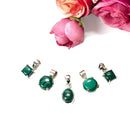 Malachite Small Pendant in Silver