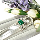 Malachite Adjustable Ring in Silver (Spiritual Renewal)