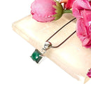 Malachite Small Pendant in Silver