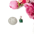 Malachite Small Pendant in Silver