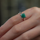 Malachite Adjustable Ring in Silver (Spiritual Renewal)