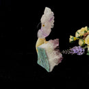 Medium Sized Crystal Parrots on Amethyst Clusters from Brazil
