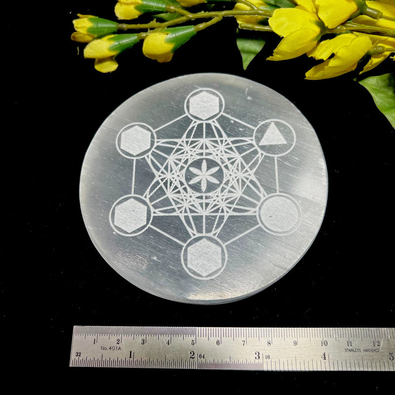 Selenite Round Charging Plates (4inch)