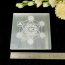 Selenite Square  Charging Plate (4inch)