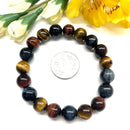 Mixed Tiger Eye Round Bead Bracelet (Confidence and Protection from Jealousy)