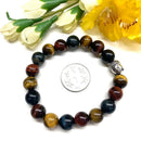 Mixed Tiger Eye Round Bead Bracelet (Confidence and Protection from Jealousy)