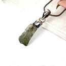 Moldavite Cap Pendant in Silver
