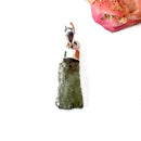 Moldavite Cap Pendant in Silver