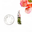 Moldavite Cap Pendant in Silver