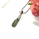 Moldavite Cap Pendant in Silver
