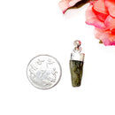 Moldavite Cap Pendant in Silver