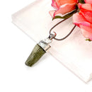 Moldavite Cap Pendant in Silver