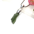 Moldavite Cap Pendant in Silver