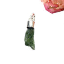 Moldavite Cap Pendant in Silver