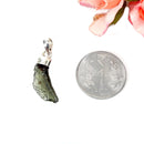 Moldavite Cap Pendant in Silver
