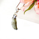 Moldavite Cap Pendant in Silver