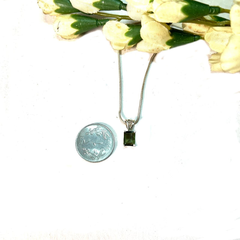 Moldavite Small Silver Pendant