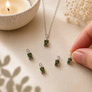 Moldavite silver pendant by Talk to Crystals featuring a faceted natural Moldavite tektite gemstone for transformation, spiritual awakening, higher consciousness, soul purpose, and embracing meaningful life changes in India