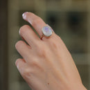Moonstone Adjustable Ring in Silver (Emotional Balance)