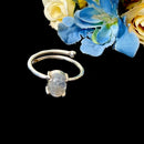 Moonstone Adjustable Ring in Silver (Emotional Balance)