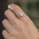 Moonstone Adjustable Ring in Silver (Emotional Balance)