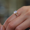 Moonstone Adjustable Ring in Silver (Emotional Balance)