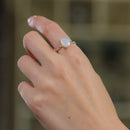 Moonstone Adjustable Ring in Silver (Emotional Balance)
