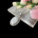 White Moonstone Premium Collection Pendant in Silver (Divine feminine)