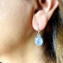 Moonstone Earrings in Silver
