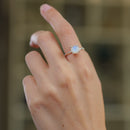 Moonstone Adjustable Ring in Silver (Emotional Balance)