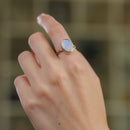 Moonstone Adjustable Ring in Silver (Emotional Balance)