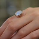 Moonstone Adjustable Ring in Silver (Emotional Balance)