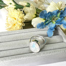 Moonstone Adjustable Ring in Silver (Emotional Balance)