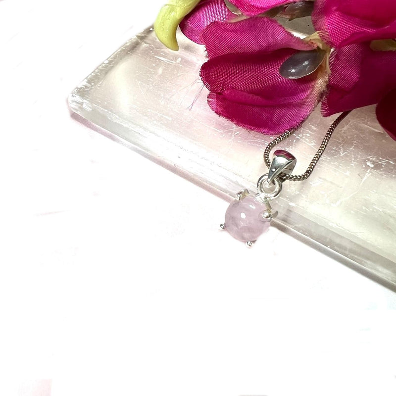 Morganite Small Pendant in Silver