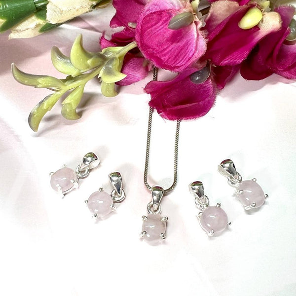 Morganite Small Pendant in Silver