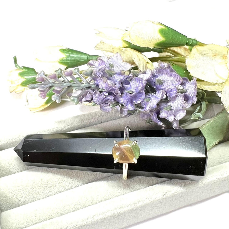 Fluorite Adjustable Rings in Silver