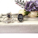 Fluorite Adjustable Rings in Silver