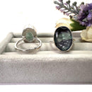Fluorite Adjustable Rings in Silver