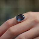 Fluorite Adjustable Rings in Silver