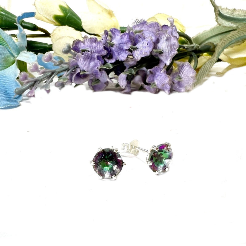 Mystic Topaz Stud Earrings in Silver