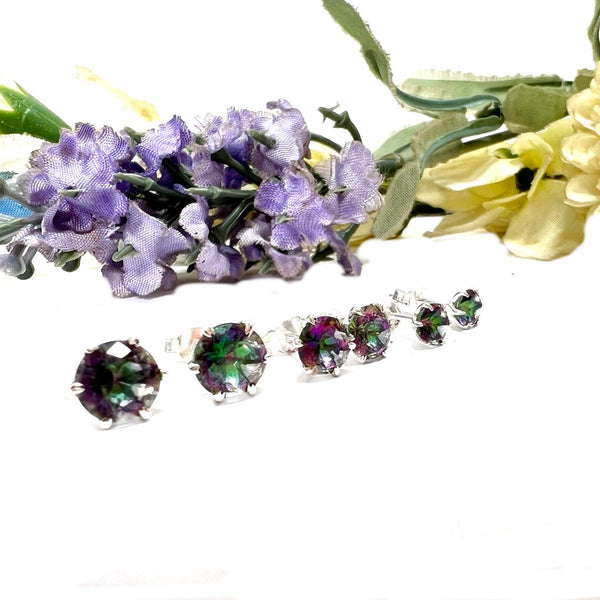 Mystic Topaz Stud Earrings in Silver