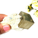 Navajun Pyrite Cube on Matrix Mineral Specimen