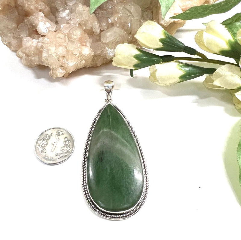 Nephrite Jade Premium Pendants in Silver