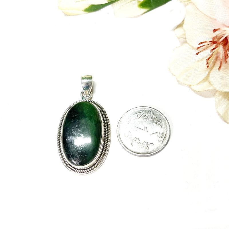 Nephrite Jade Premium Pendants in Silver