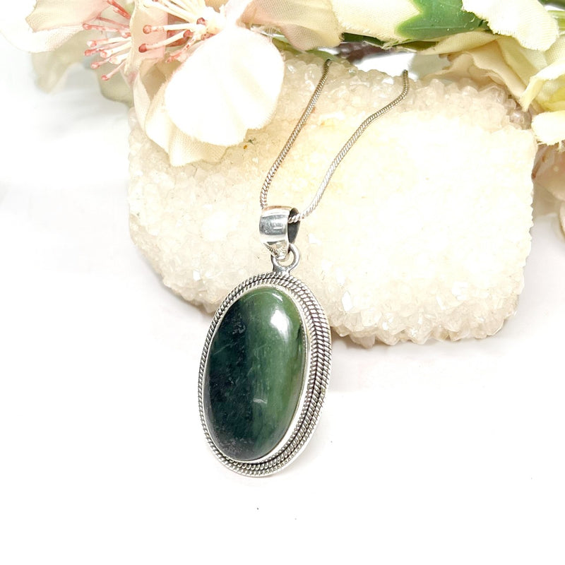 Nephrite Jade Premium Pendants in Silver