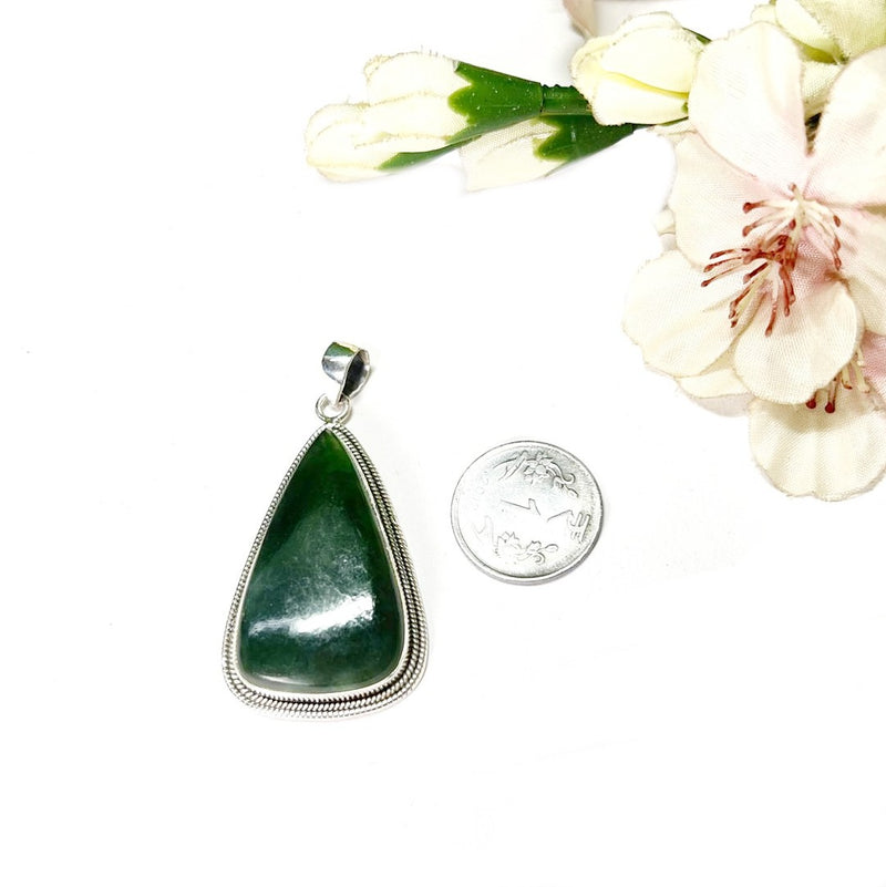 Nephrite Jade Premium Pendants in Silver