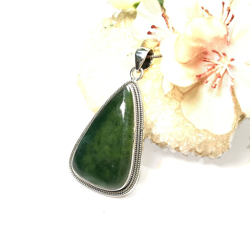 Nephrite Jade Premium Pendants in Silver