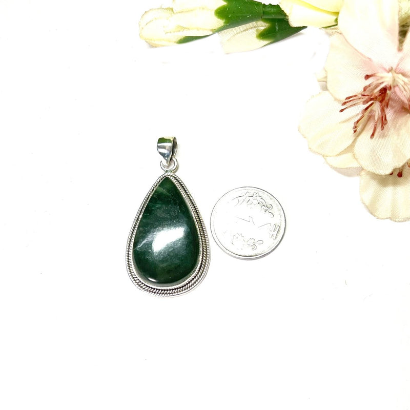 Nephrite Jade Premium Pendants in Silver