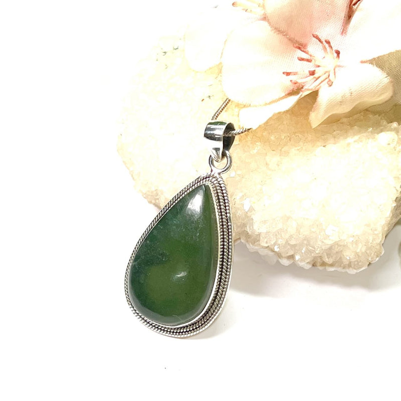 Nephrite Jade Premium Pendants in Silver