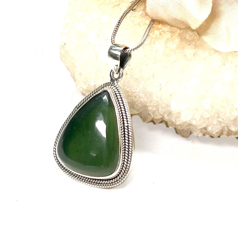 Nephrite Jade Premium Pendants in Silver